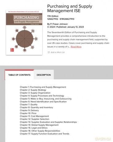 Purchasing and Supply Management ISE [KSIĄŻKA]