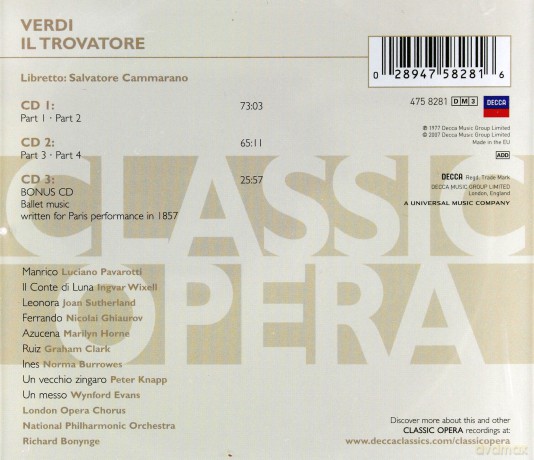 Sutherland,Pavarotti: Verdi:Il Trovatore (BOX) [3CD]