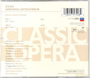 Sutherland/Bonynge: Cilea:Adriana Lecouvreur [2CD]