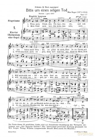 Reger: 12 Geistliche Lieder Op. 137 [KSIĄŻKA]