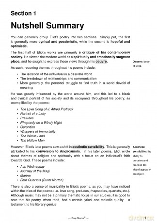 Selected Poems by T.S Eliot Text Guide: A-Level English Literature Revision Book | Includes Analysis, Key Quotes, Character Insights, and Sample Essays for Top Grades [KSIĄŻKA]