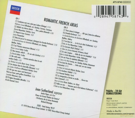 Sutherland/Bonynge: Romantic French Arias [2CD]