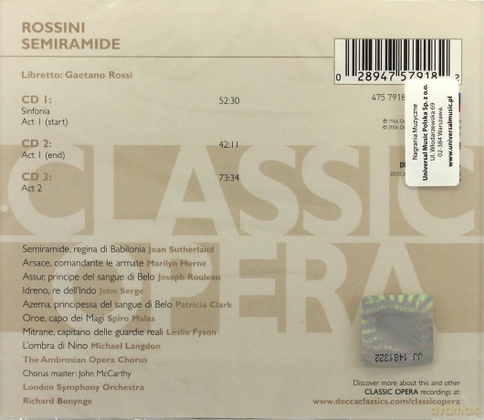 Sutherland/Bonynge: Rossini:Semiramide [3CD]