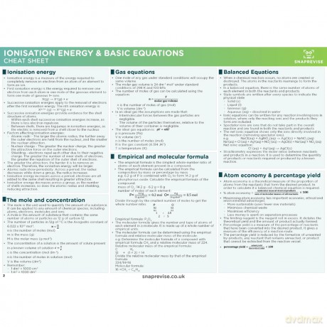 SnapRevise A-Level AQA Chemistry Summary Sheets [KSIĄŻKA]