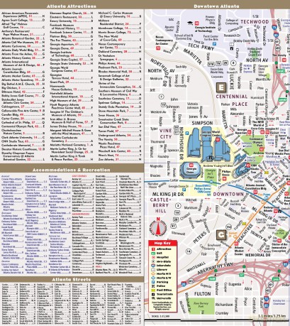 Streetsmart Atlanta Map by Vandam: Laminated pocket size Center City Street Map to Atlanta: 28 [KSIĄŻKA]