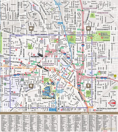 Streetsmart Atlanta Map by Vandam: Laminated pocket size Center City Street Map to Atlanta: 28 [KSIĄŻKA]