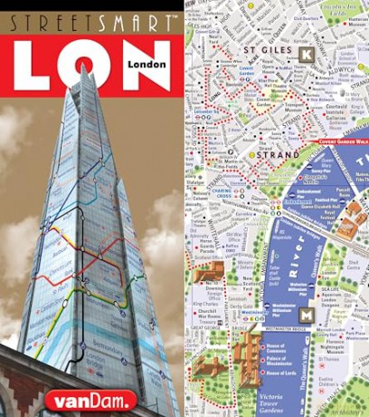 StreetSmart London Map by VanDam - City Street Map of London, England - Laminated folding pocket size city travel and Tube map with all museums, attractions, hotels and sights; 2018 Edition [KSIĄŻKA]