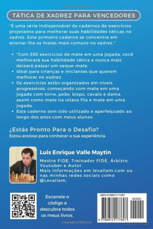 Táticas de xadrez 1 mate em 1 movimento: 550 Exercícios para crianças e iniciantes que desejam melhorar as suas habilidades tácticas de xadrez. [KSIĄŻKA]