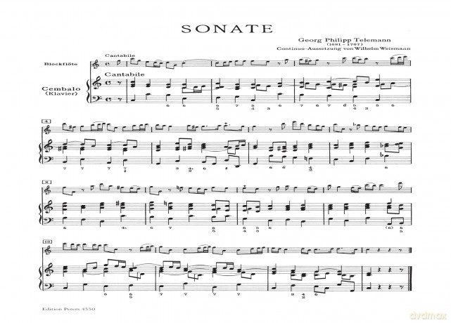 Telemann: Sonata in C form 'Getreuen Musikmeister' [KSIĄŻKA]