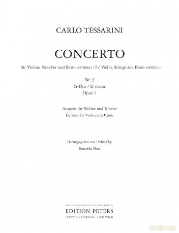 Tessarini: Violin Concerto in G Op.1 No. 3 [KSIĄŻKA]