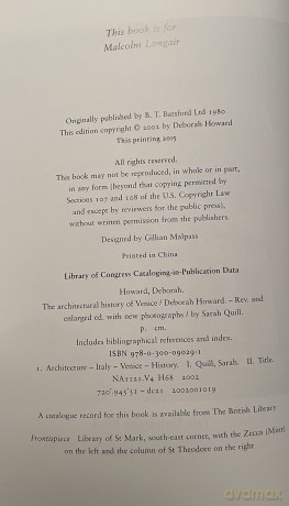 The Architectural History of Venice [KSIĄŻKA]