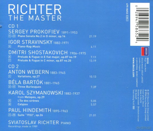 Sviatoslav Richter: Richter - The Master (20th Century Music [2CD]