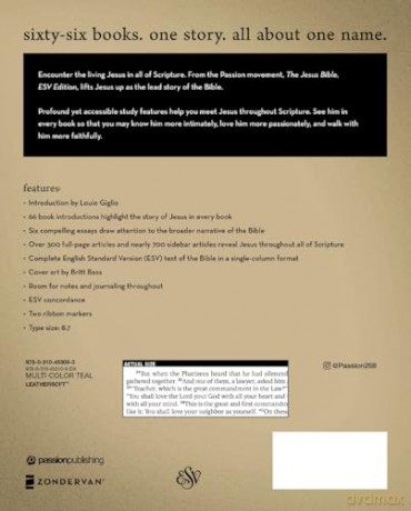 The Jesus Bible Artist Edition, ESV, Leathersoft, Multi-color/Teal: English Standard Version, Multi-Color/Teal, Leathersoft [KSIĄŻKA]