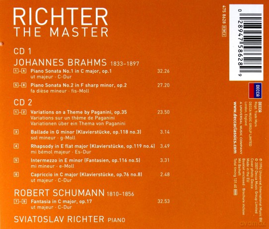 Sviatoslav Richter: Richter - The Master (Schumann,Brahms) [2CD]