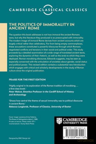 The Politics of Immorality in Ancient Rome [KSIĄŻKA]