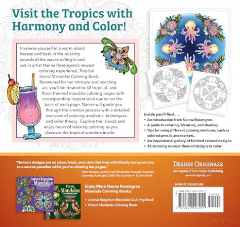 Tropical Island Mandalas Coloring Book: Color Your way through Paradise [KSIĄŻKA]