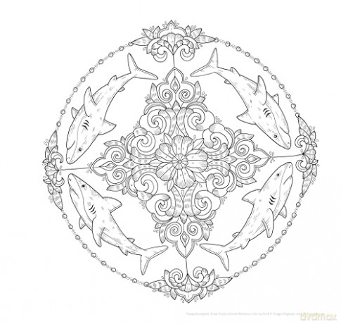 Tropical Island Mandalas Coloring Book: Color Your way through Paradise [KSIĄŻKA]
