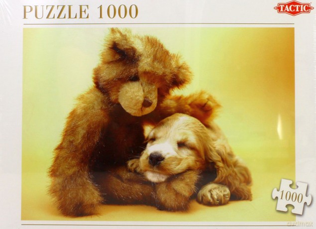 Puzzle 1000 Puppy and a Teddy Bear TACTIC [PUZZLE]