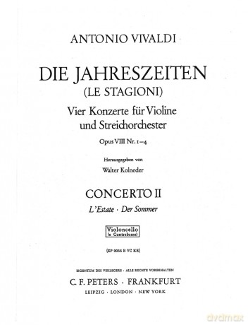 Vivaldi: The Four Seasons, Concerti Op. 8; No. 2 in G minor RV315 Summer [KSIĄŻKA]