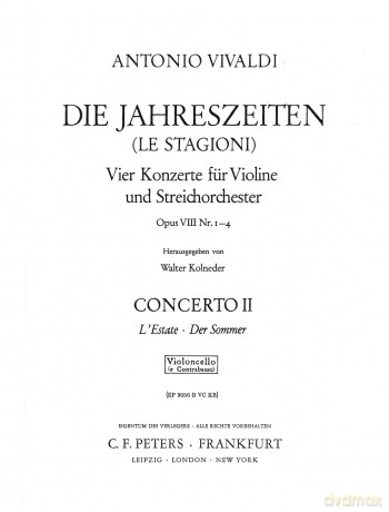 Vivaldi: The Four Seasons, Concerti Op. 8; No. 2 in G minor RV315 Summer [KSIĄŻKA]