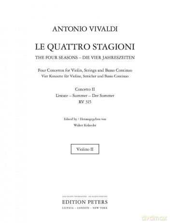 Vivaldi: The Four Seasons, Concerti Op. 8; No. 2 in G minor RV315 Summer [KSIĄŻKA]