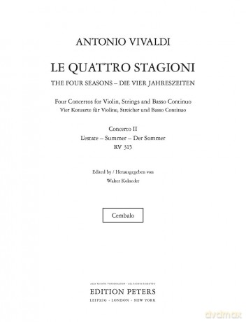 Vivaldi: The Four Seasons, Concerti Op. 8; No. 2 in G minor RV315 Summer [KSIĄŻKA]
