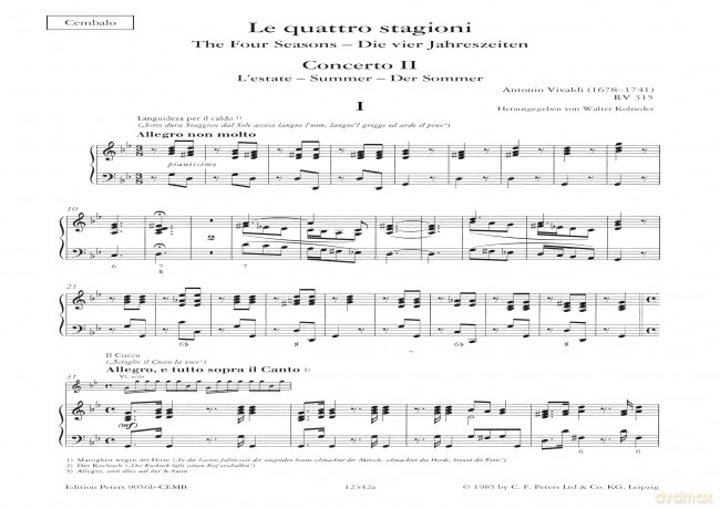 Vivaldi: The Four Seasons, Concerti Op. 8; No. 2 in G minor RV315 Summer [KSIĄŻKA]