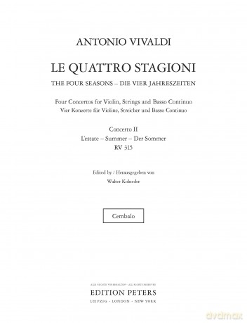 Vivaldi: The Four Seasons, Concerti Op. 8; No. 2 in G minor RV315 Summer [KSIĄŻKA]