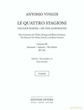 Vivaldi: The Four Seasons, Concerti Op. 8; No. 3 in F RV293 Autumn [KSIĄŻKA]