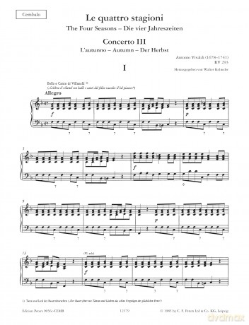 Vivaldi: The Four Seasons, Concerti Op. 8; No. 3 in F RV293 Autumn [KSIĄŻKA]