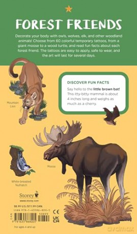 Wild, Wonderful Tattoo Woodland Animals: 60 Temporary Tattoos That Teach [KSIĄŻKA]