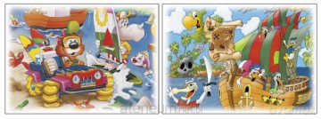 Puzzle 2x24 Na plaży/Piraci AXEL [PUZZLE]