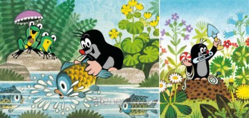 Puzzle 2x48 Krecik i karp DINO [PUZZLE]