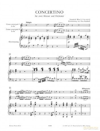 Witt: Concertino for 2 Horns [KSIĄŻKA]