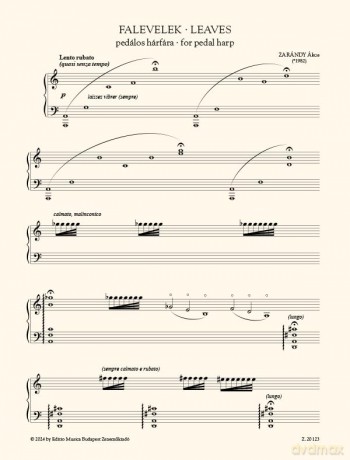 Zarándy, Ákos: Leaves for pedal harp or lever harp [KSIĄŻKA]