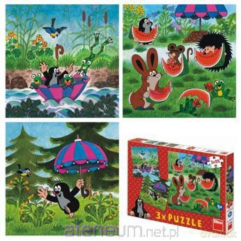 Puzzle 3x55 Krecik i parasol DINO [PUZZLE]