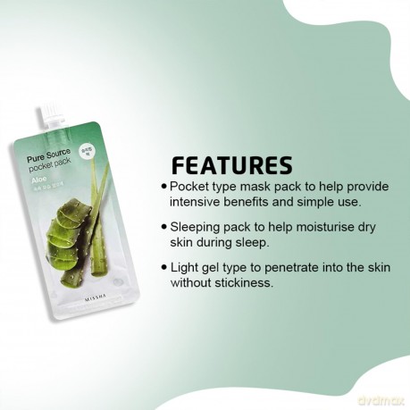 Aloe Vera Pure Source Hydrating Night Mask Pocket Pack 10 ml