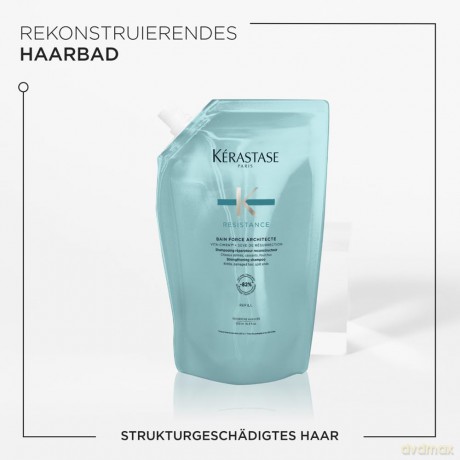 Bain Force Architecte Strengthening Shampoo Refill 500 ml shampoo refill for very brittle and damaged hair
