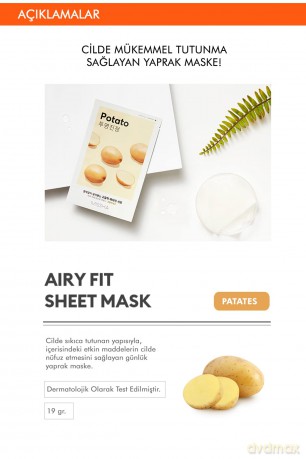 Brightening Potato Face Mask Airy Fit Sheet Mask 19 g