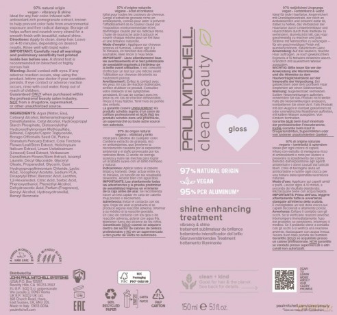Clean Beauty Gloss Shine Enhancing Treatment hair treatment 150 ml