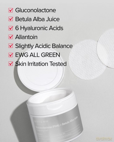 Cleansing facial pads Gluconolactone PHA + Betula Alba Juice Cleansing Pad 70 pcs