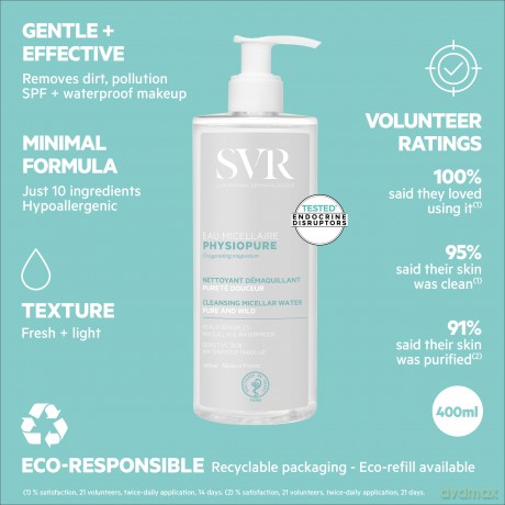 Cleansing micellar water for sensitive skin Physiopure Cleansing Micellar Water 400 ml