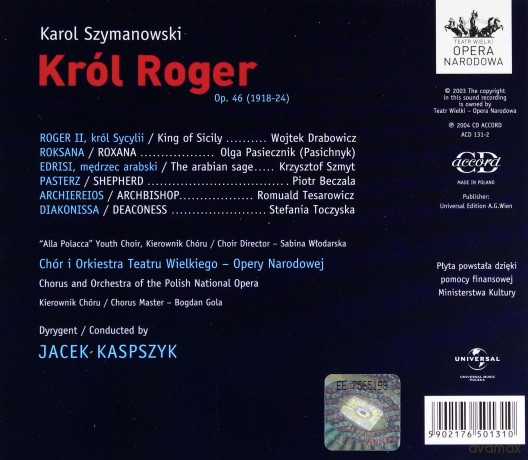 Szymanowski: King Roger [CD]