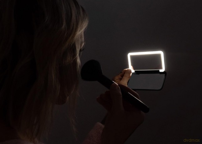 Cosmetic pocket mirror with LED lighting black KZ2020