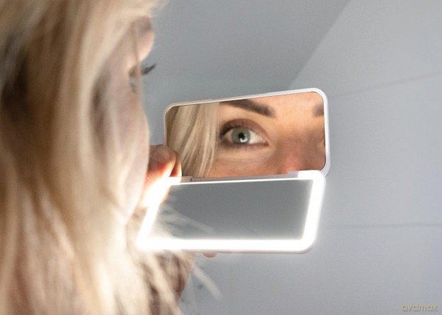 Cosmetic pocket mirror with LED lighting white KZ2010