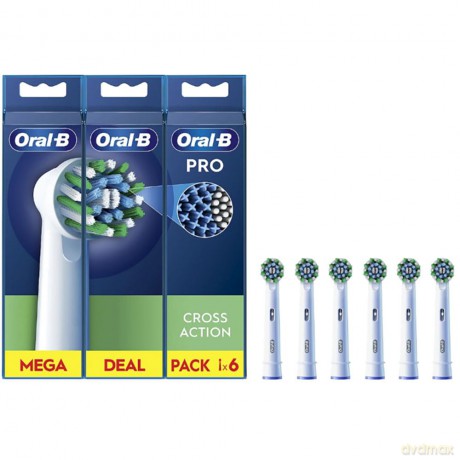 Cross Action White EB50 replacement brush heads 6 pcs.