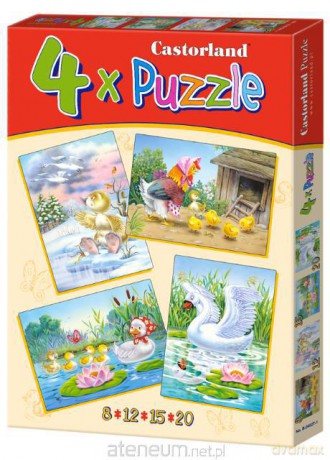Puzzle x 4 - Brzydkie Kaczątko CASTOR 75999 [PUZZLE]
