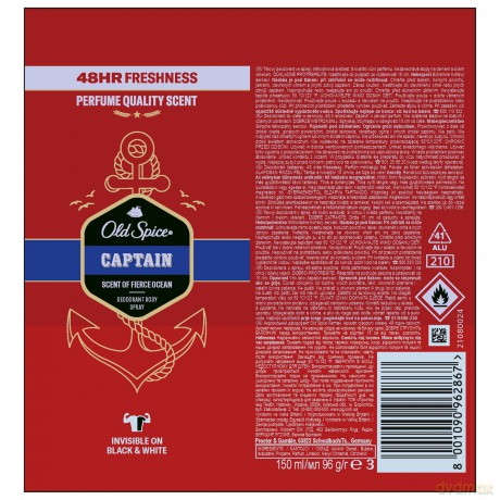 Deodorant spray Captain Deodorant Body Spray 150 ml