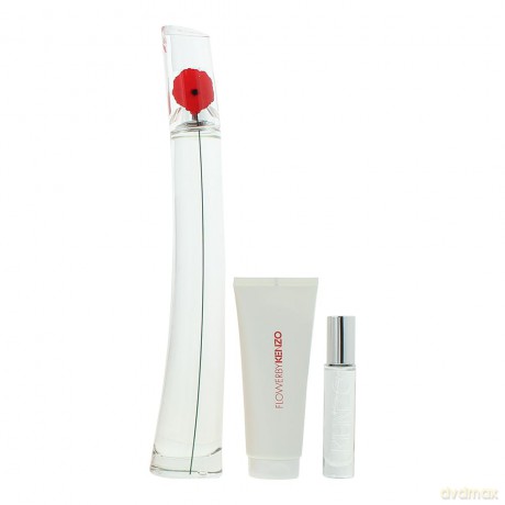 Flower By Kenzo - woda perfumowana 100 ml plnitelna + tlov mlko 75 ml + woda perfumowana 10 ml plnitelna