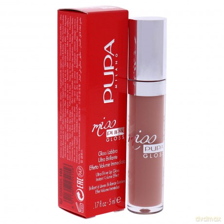 Glittering lip gloss Miss Pupa Gloss Ultra Shine Gloss Instant Volume Efect 5 ml - Shade: 103 Forever Nude